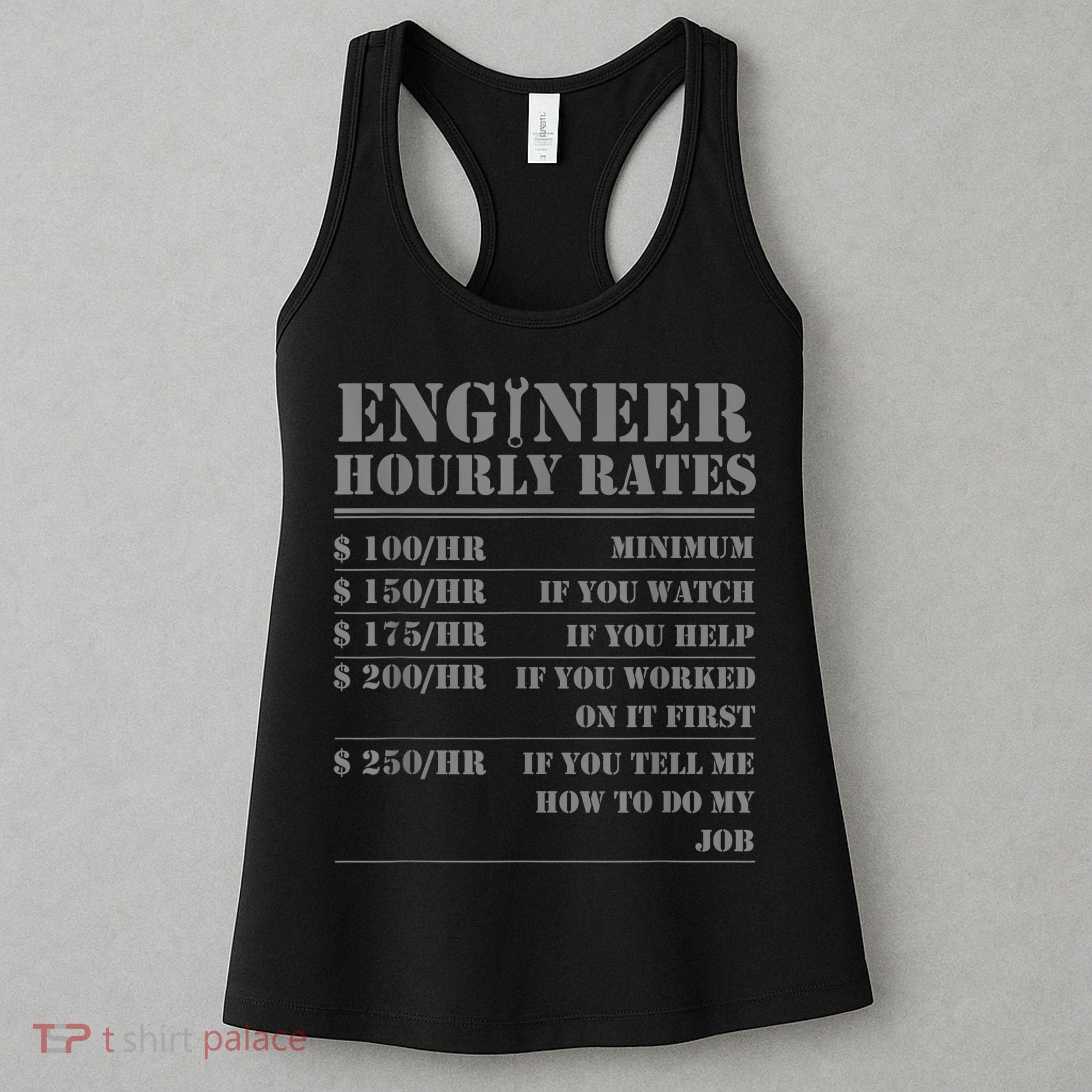 Engineer Hourly Rate Funny Engineering Mechanical Civil Gift Women's Tank Top