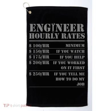 Engineer Hourly Rate Funny Engineering Mechanical Civil Gift Golf Towel