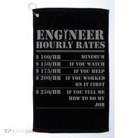 Engineer Hourly Rate Funny Engineering Mechanical Civil Gift Golf Towel thumb 0