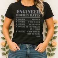 Engineer Hourly Rate Funny Engineering Mechanical Civil Gift Women's T-Shirt thumb 2