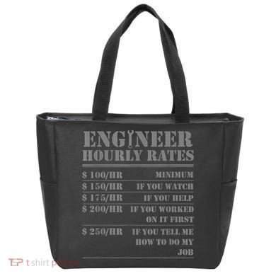 Engineer Hourly Rate Funny Engineering Mechanical Civil Gift Tote Bag