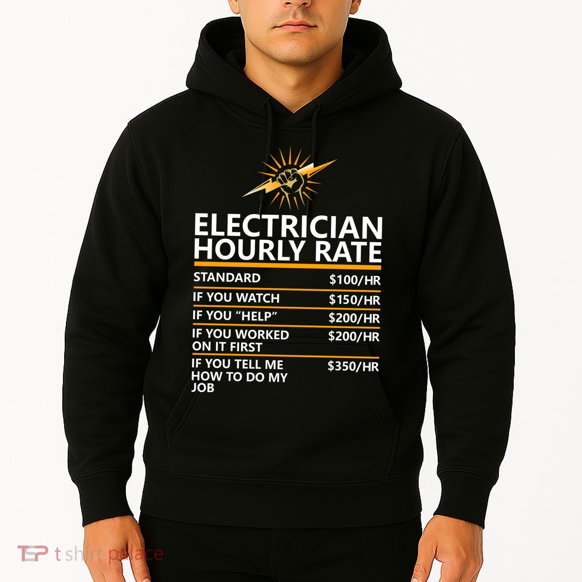 Electrician Hourly Rate Funny Hoodie
