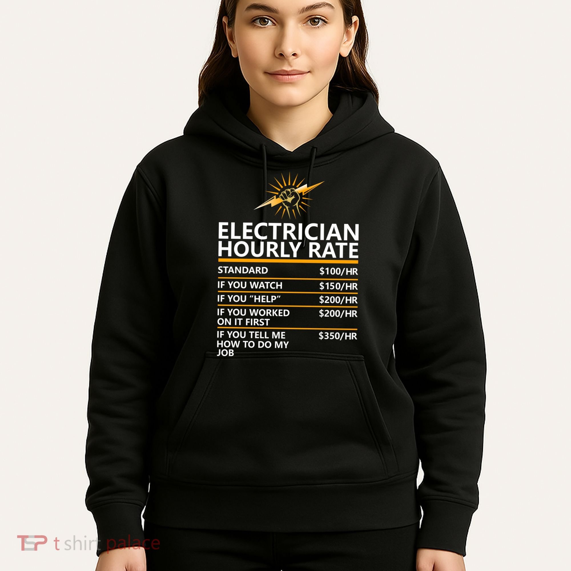 Electrician Hourly Rate Funny Hoodie