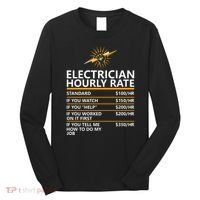 Electrician Hourly Rate Funny Long Sleeve Shirt thumb 0