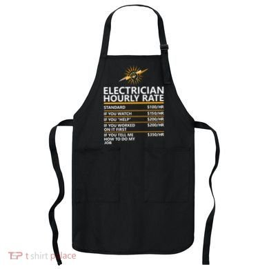 Electrician Hourly Rate Funny Apron