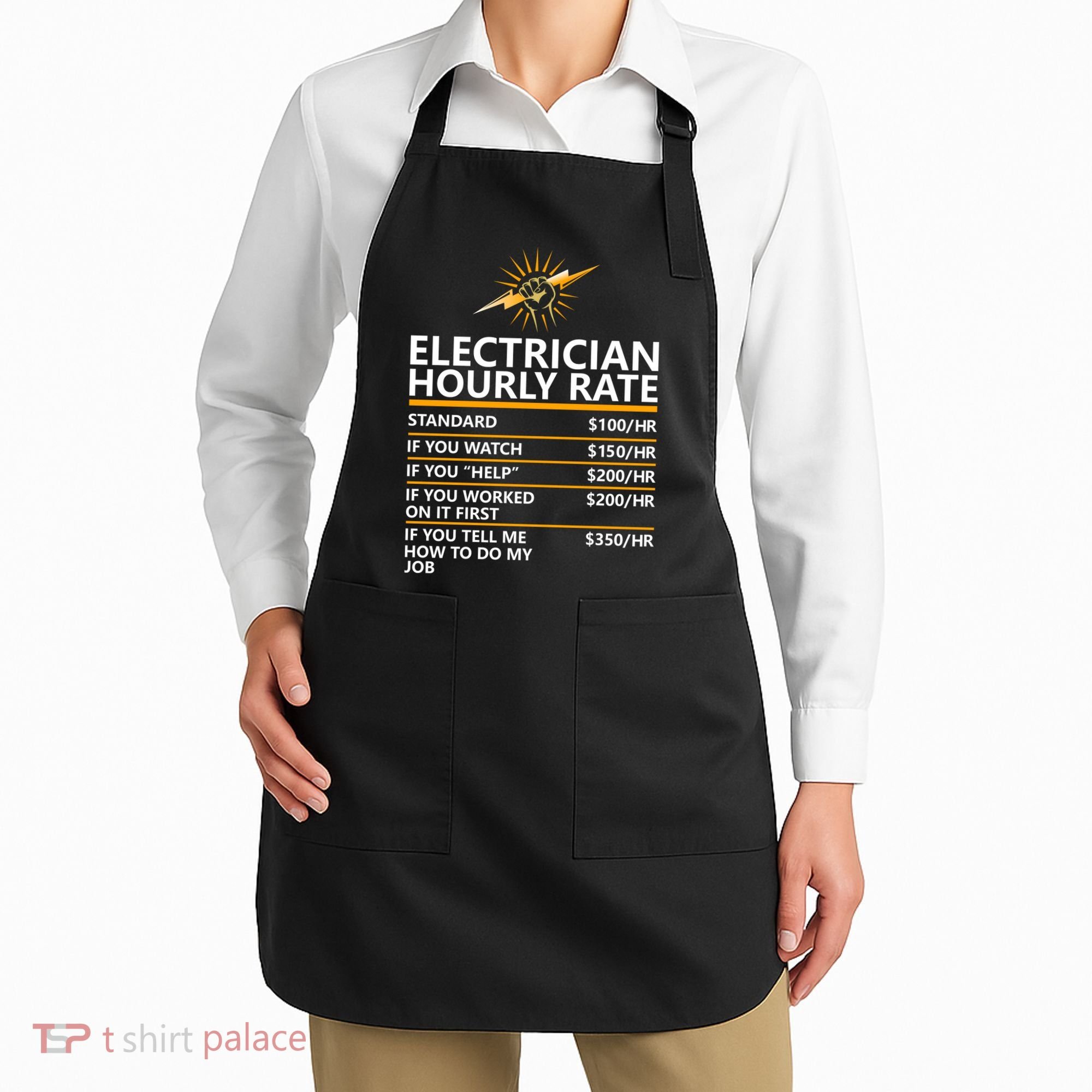 Electrician Hourly Rate Funny Apron