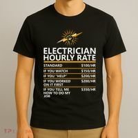 Electrician Hourly Rate Funny T-Shirt thumb 3