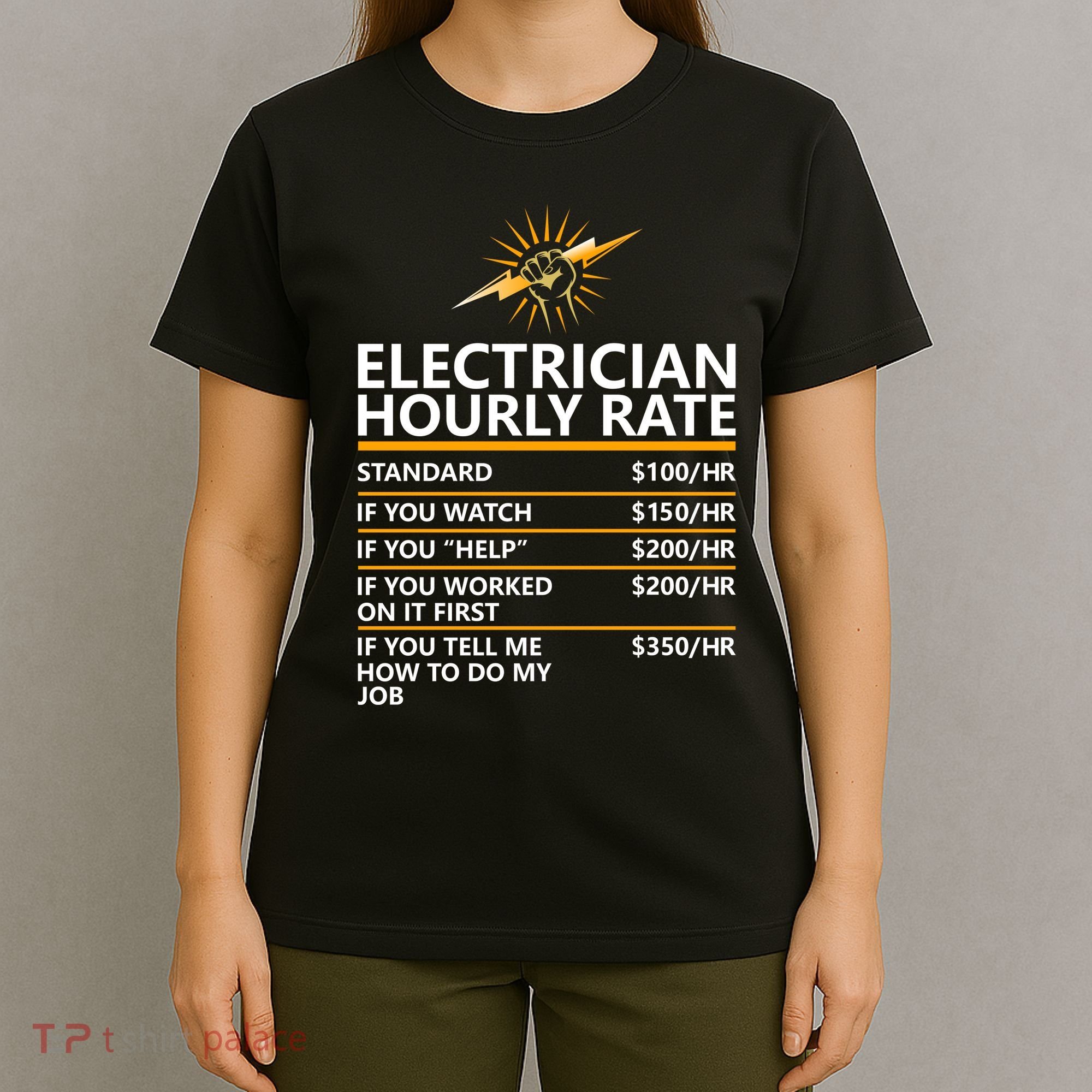 Electrician Hourly Rate Funny T-Shirt