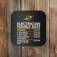Electrician Hourly Rate Funny Coaster thumb 0