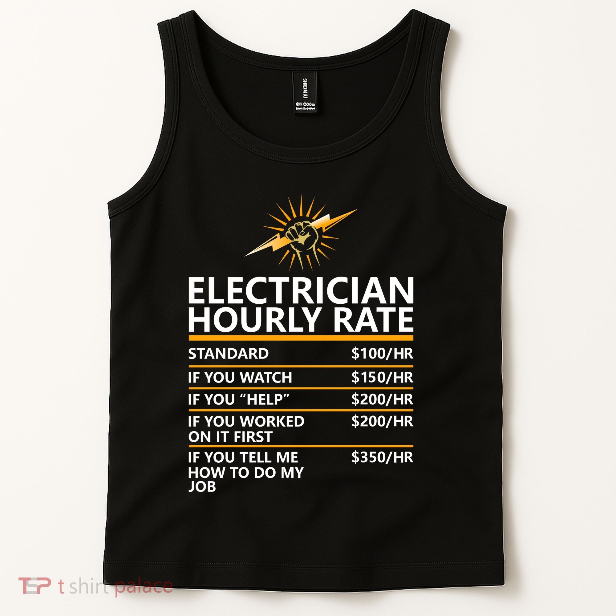 Electrician Hourly Rate Funny Tank Top