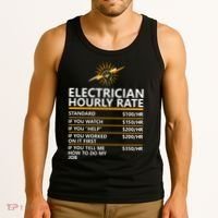 Electrician Hourly Rate Funny Tank Top thumb 3