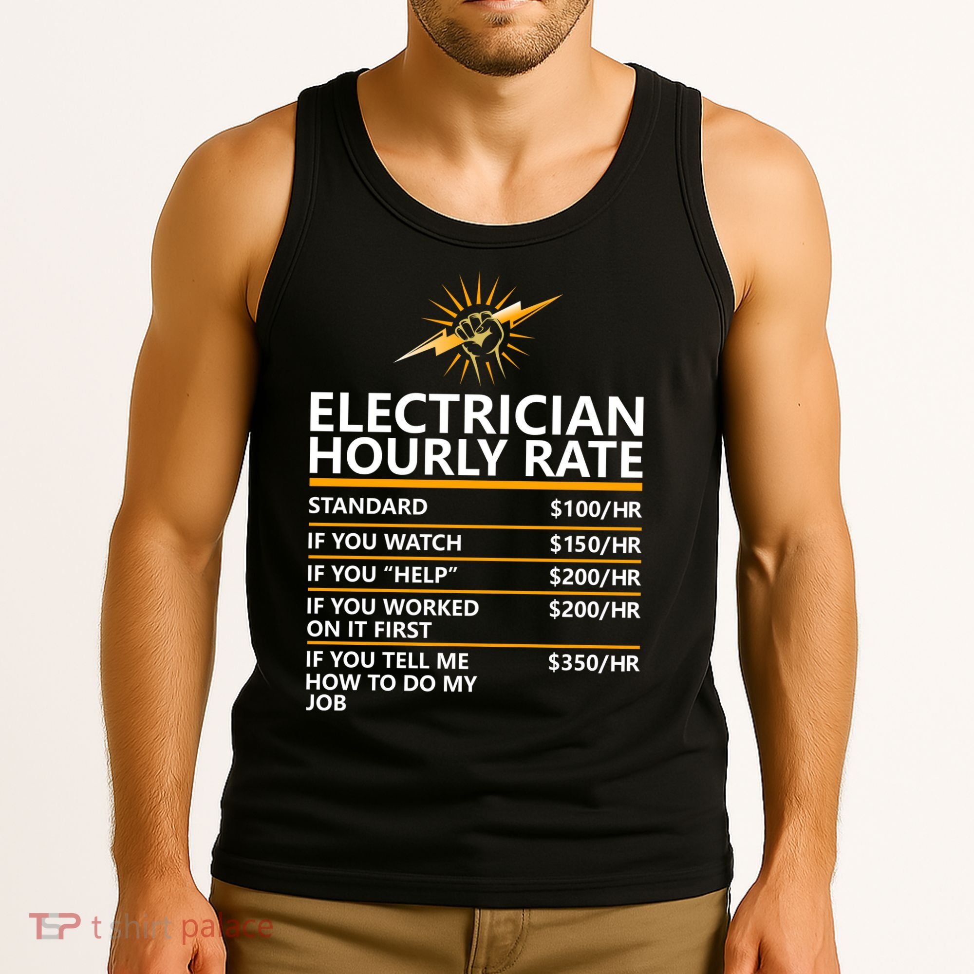 Electrician Hourly Rate Funny Tank Top