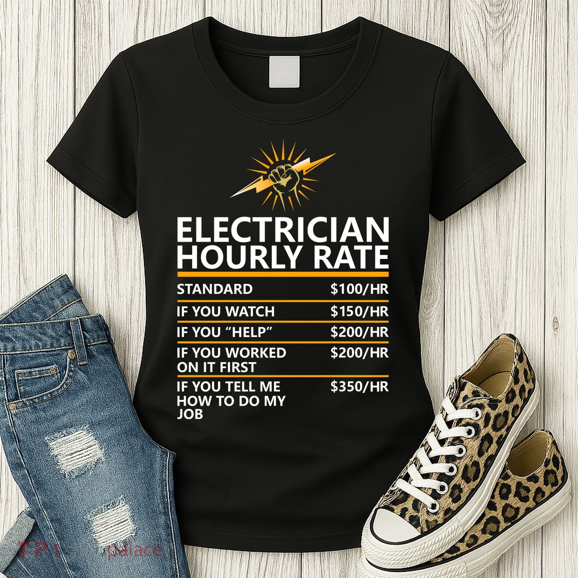 Electrician Hourly Rate Funny Women's T-Shirt