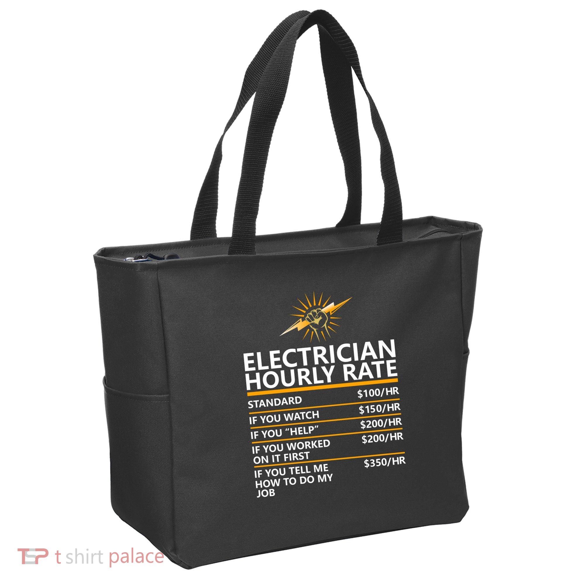 Electrician Hourly Rate Funny Tote Bag