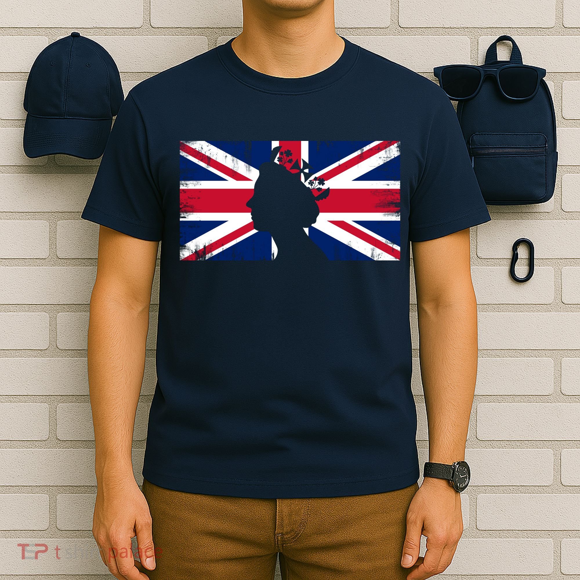 Elizabeth Her Royal Highness Queen Of England Flag T-Shirt