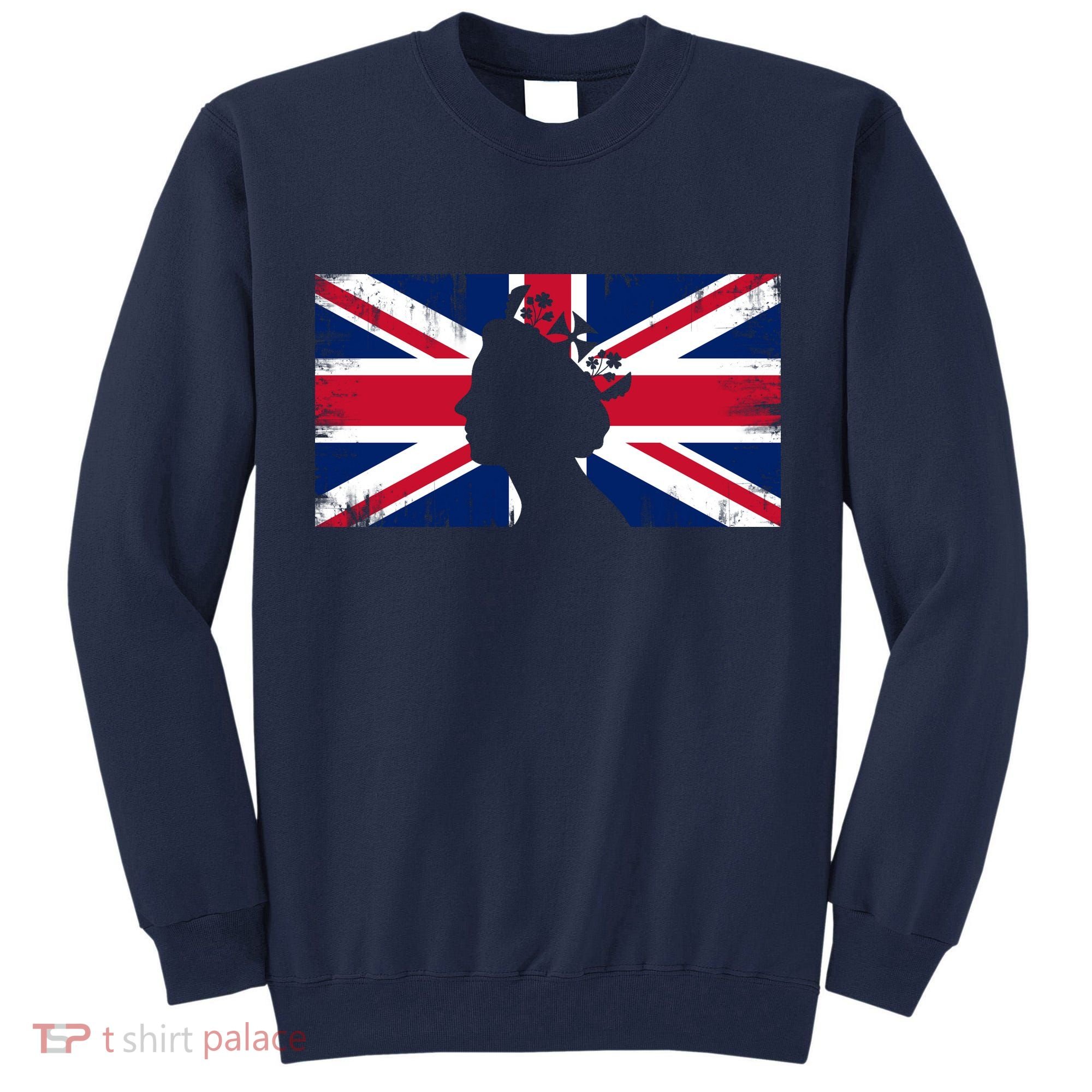Elizabeth Her Royal Highness Queen Of England Flag Tall Sweatshirt