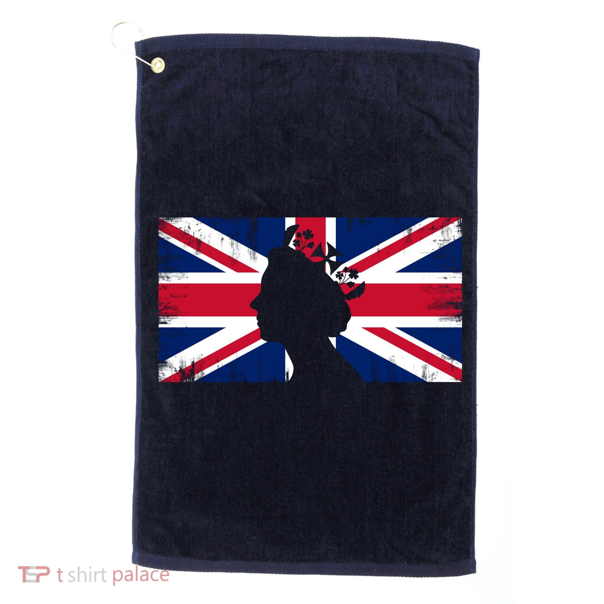 Elizabeth Her Royal Highness Queen Of England Flag Golf Towel