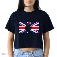 Elizabeth Her Royal Highness Queen Of England Flag Women's Crop Top Tee thumb 2