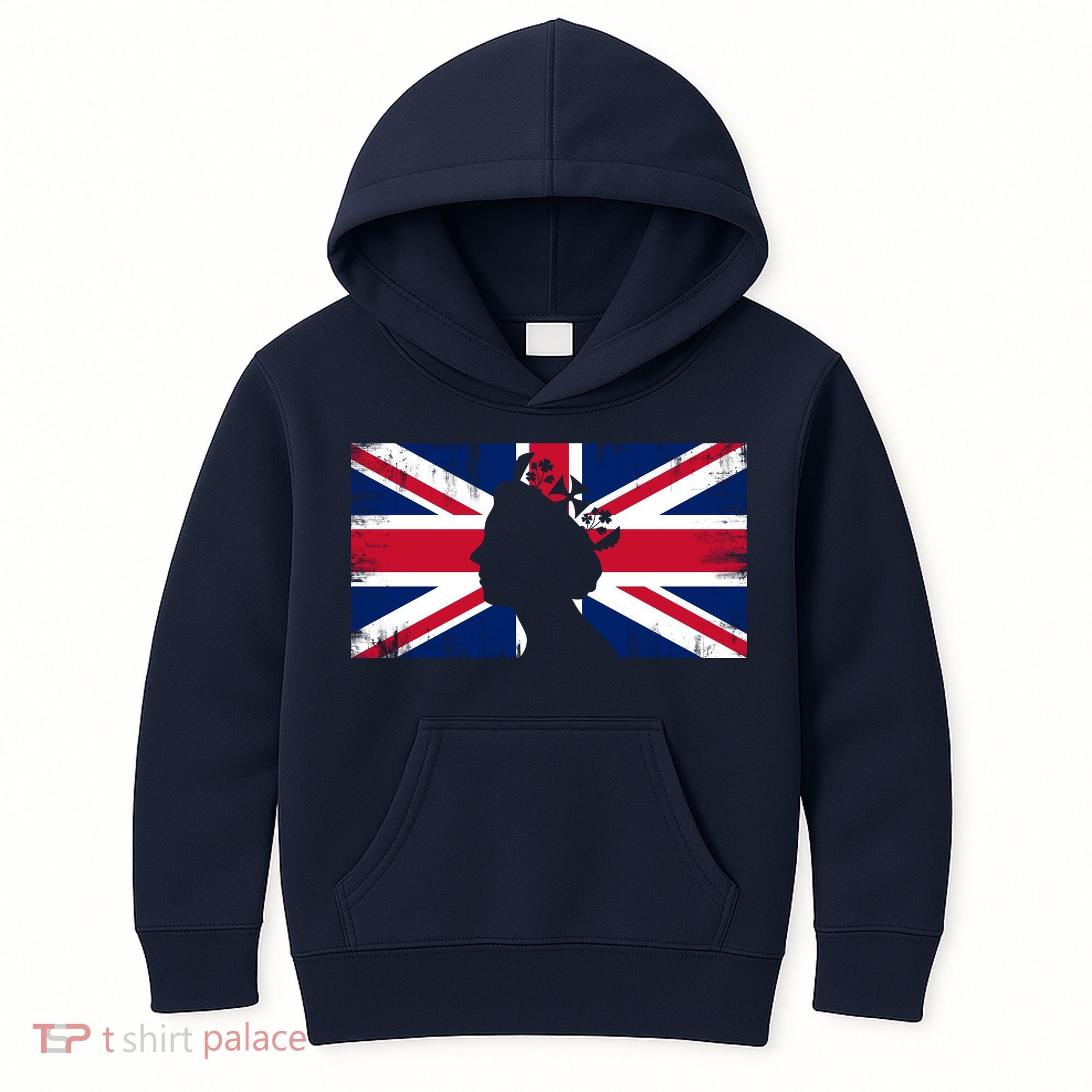 Elizabeth Her Royal Highness Queen Of England Flag Kids Hoodie