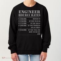 Engineer Hourly Rate Funny Engineering Mechanical Civil Gift Women's Sweatshirt thumb 0