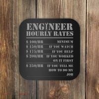 Engineer Hourly Rate Funny Engineering Mechanical Civil Gift Coaster thumb 0