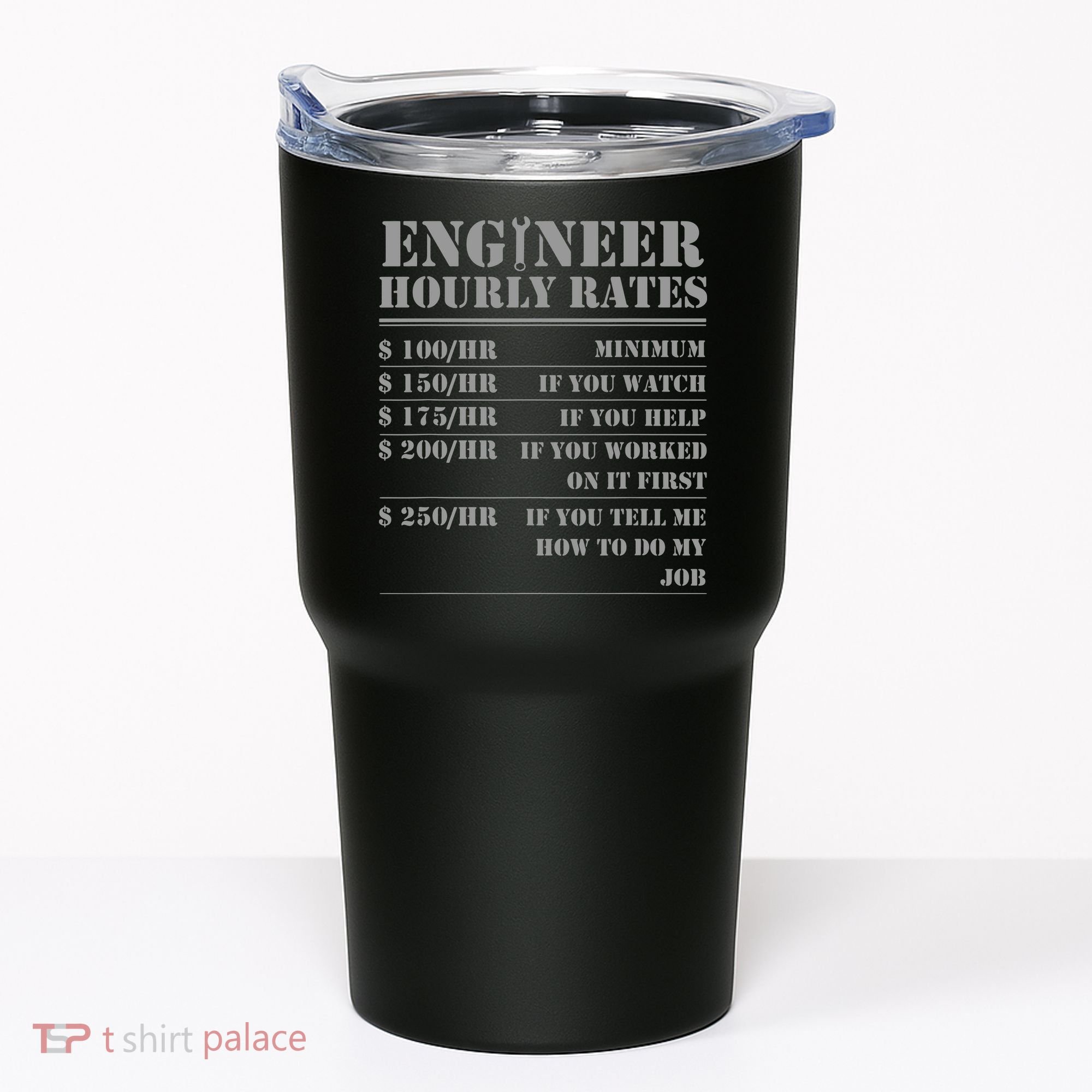 Engineer Hourly Rate Funny Engineering Mechanical Civil Gift Tumbler