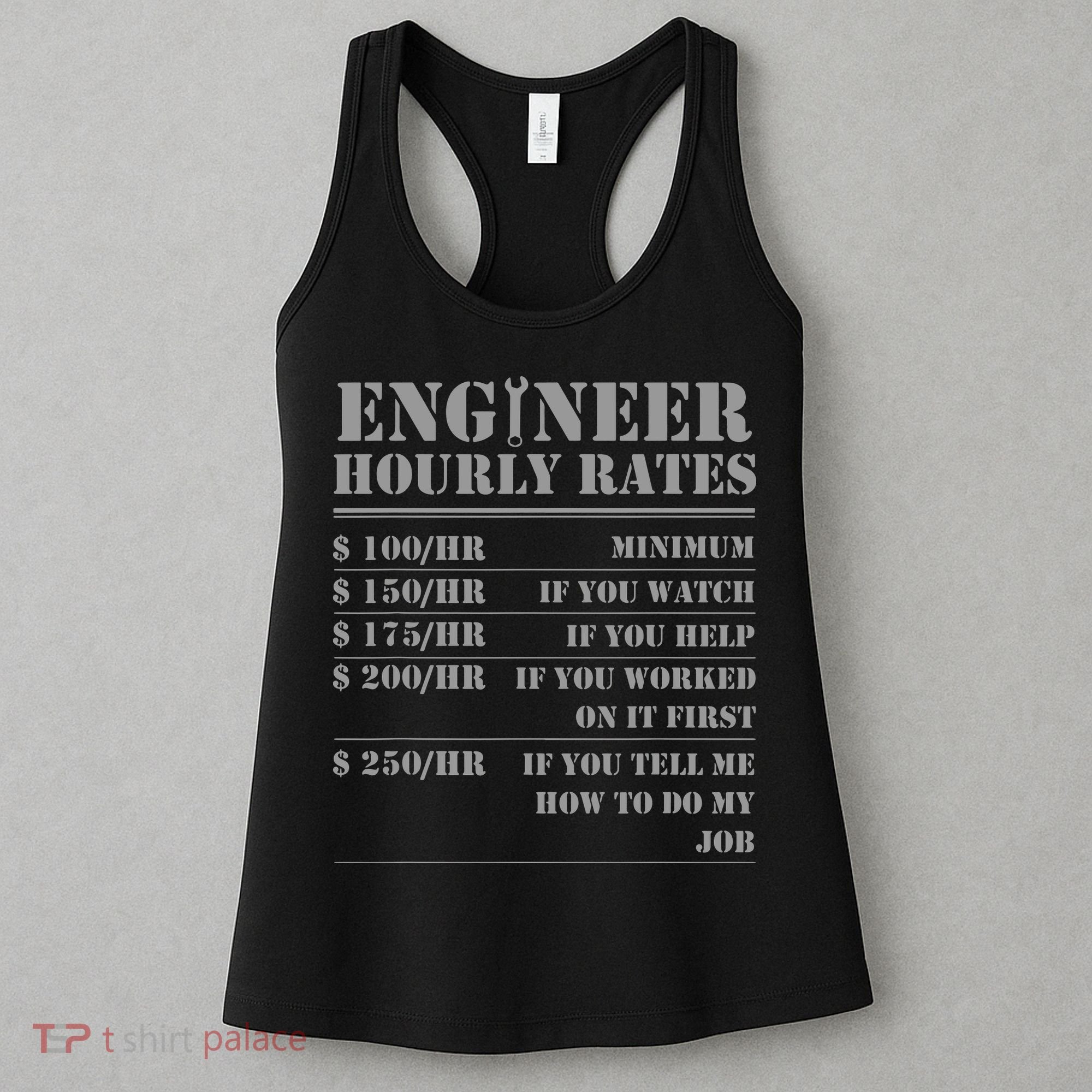 Engineer Hourly Rate Funny Engineering Mechanical Civil Gift Women's Tank Top