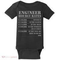 Engineer Hourly Rate Funny Engineering Mechanical Civil Gift Baby Bodysuit thumb 0