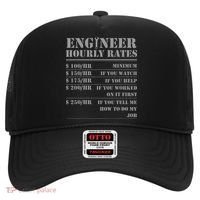 Engineer Hourly Rate Funny Engineering Mechanical Civil Gift Hat thumb 0