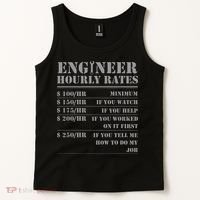 Engineer Hourly Rate Funny Engineering Mechanical Civil Gift Tank Top thumb 2