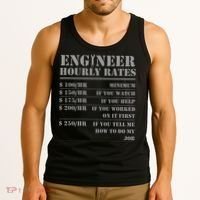 Engineer Hourly Rate Funny Engineering Mechanical Civil Gift Tank Top thumb 3