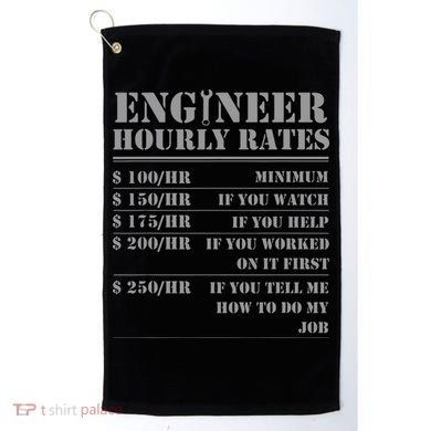 Engineer Hourly Rate Funny Engineering Mechanical Civil Gift Golf Towel