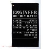 Engineer Hourly Rate Funny Engineering Mechanical Civil Gift Golf Towel thumb 0
