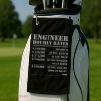 Engineer Hourly Rate Funny Engineering Mechanical Civil Gift Golf Towel thumb 2
