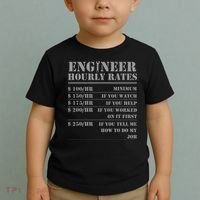 Engineer Hourly Rate Funny Engineering Mechanical Civil Gift Toddler T-Shirt thumb 2