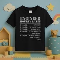 Engineer Hourly Rate Funny Engineering Mechanical Civil Gift Toddler T-Shirt thumb 3