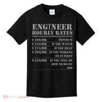 Engineer Hourly Rate Funny Engineering Mechanical Civil Gift Kids T-Shirt thumb 0