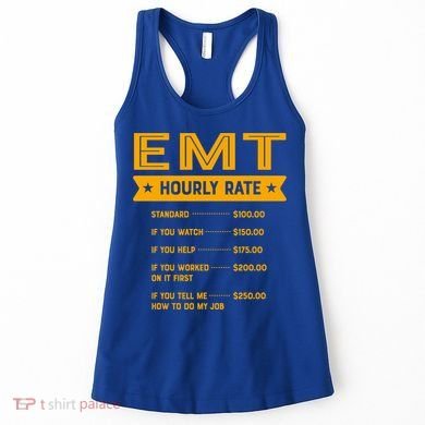 Emt Hourly Rate Labour Day Paramedic Workers Day Gift Women's Tank Top