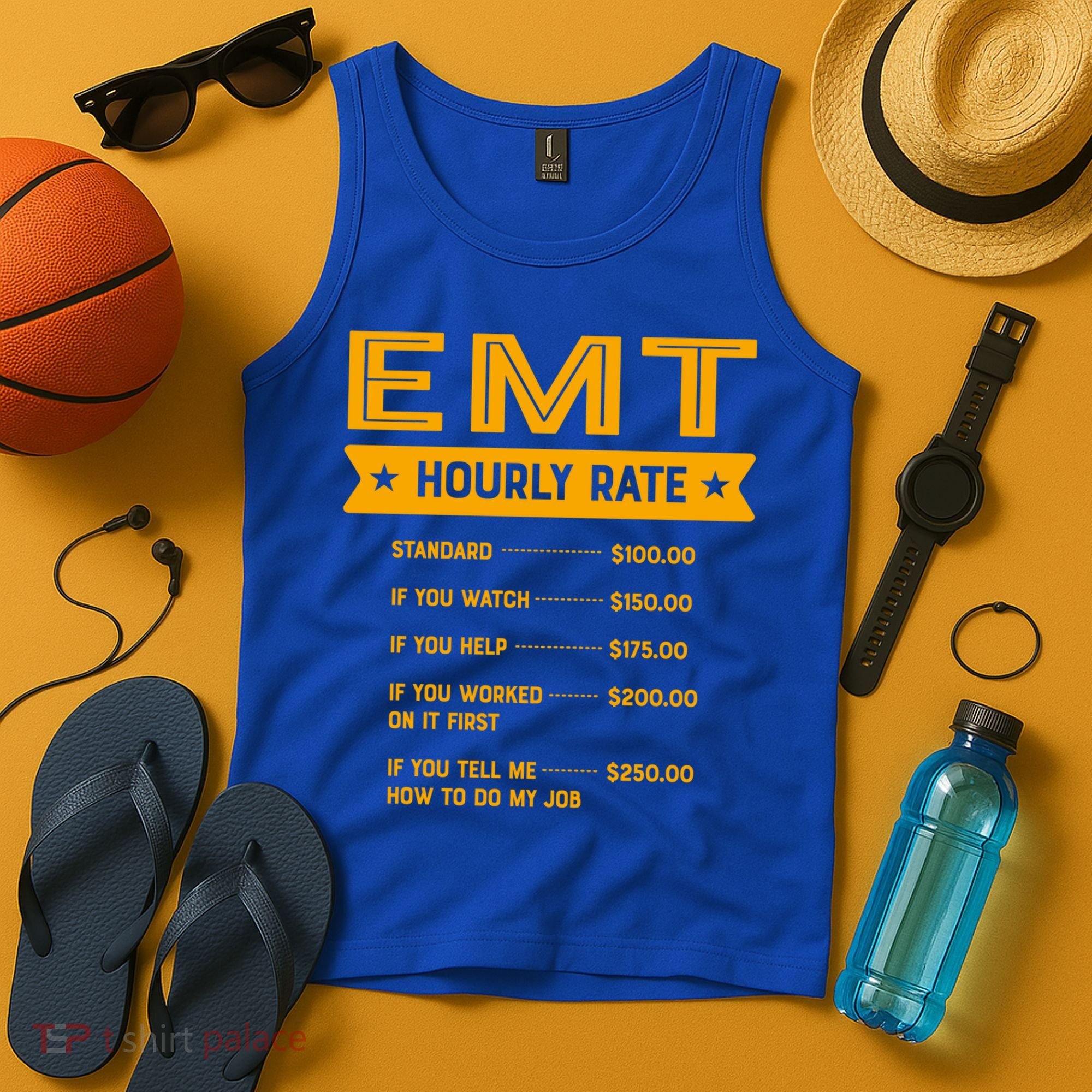 Emt Hourly Rate Labour Day Paramedic Workers Day Gift Tank Top