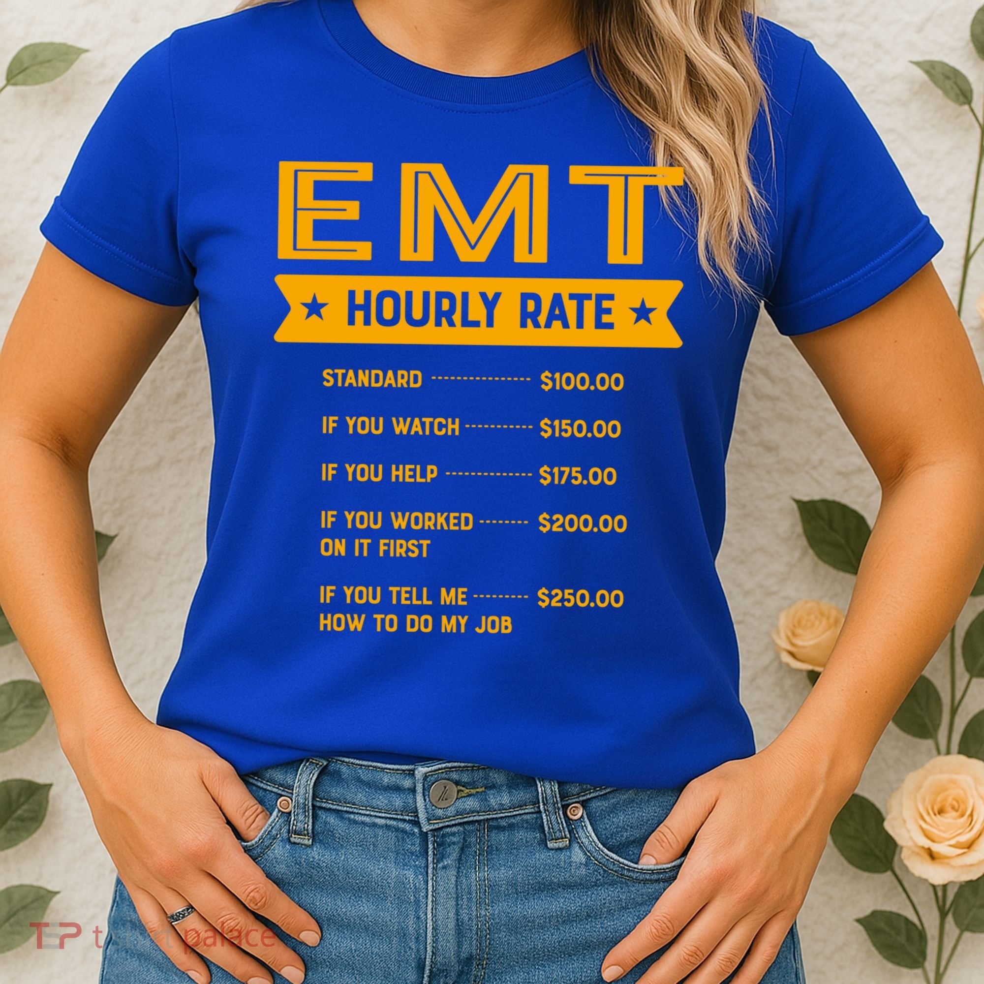 Emt Hourly Rate Labour Day Paramedic Workers Day Gift Women's T-Shirt