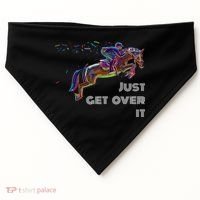 English Horse Show Jumping Just Get Over It Meaningful Gift USA-Made Doggie Bandana thumb 0