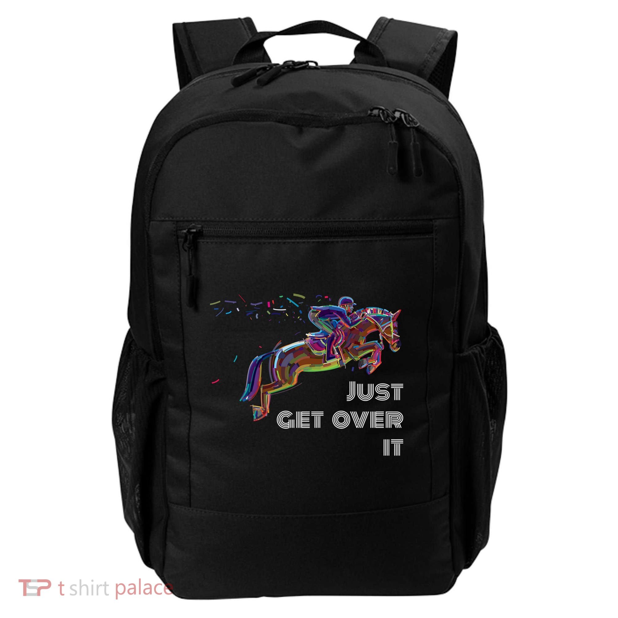 English Horse Show Jumping Just Get Over It Meaningful Gift Backpack
