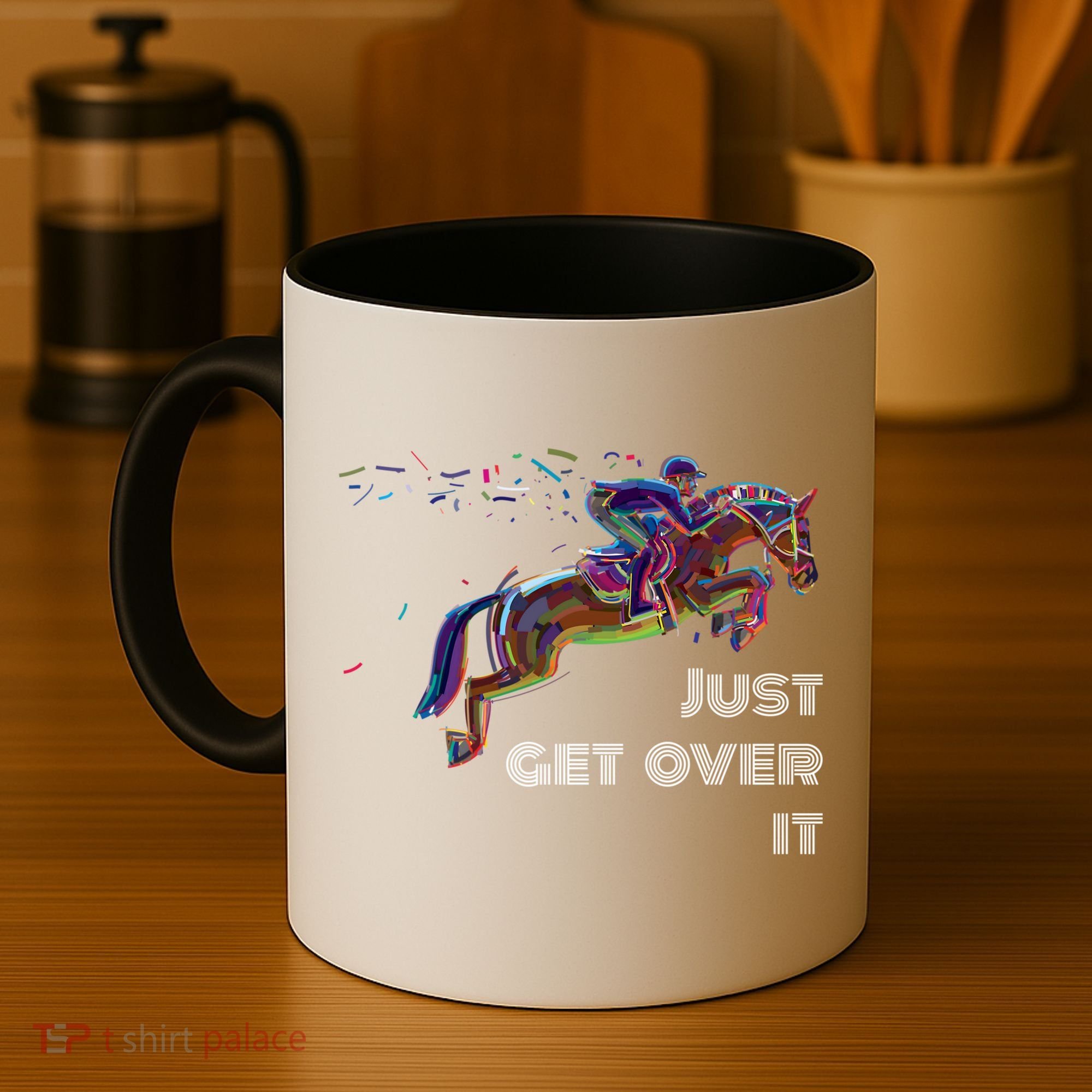 English Horse Show Jumping Just Get Over It Meaningful Gift Coffee Mug