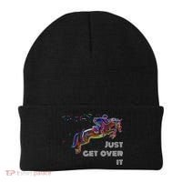 English Horse Show Jumping Just Get Over It Meaningful Gift Beanie thumb 0