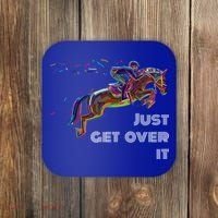 English Horse Show Jumping Just Get Over It Meaningful Gift Coaster thumb 0