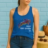 English Horse Show Jumping Just Get Over It Meaningful Gift Women's Tank Top thumb 2