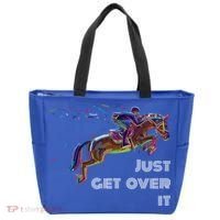 English Horse Show Jumping Just Get Over It Meaningful Gift Tote Bag thumb 0