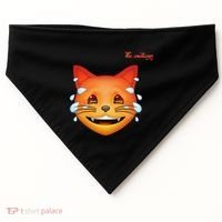 Emoji Heated Sweating Cat Face USA-Made Doggie Bandana thumb 0