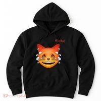 Emoji Heated Sweating Cat Face Hoodie thumb 0