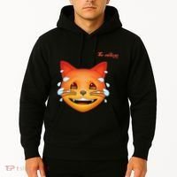 Emoji Heated Sweating Cat Face Hoodie thumb 2